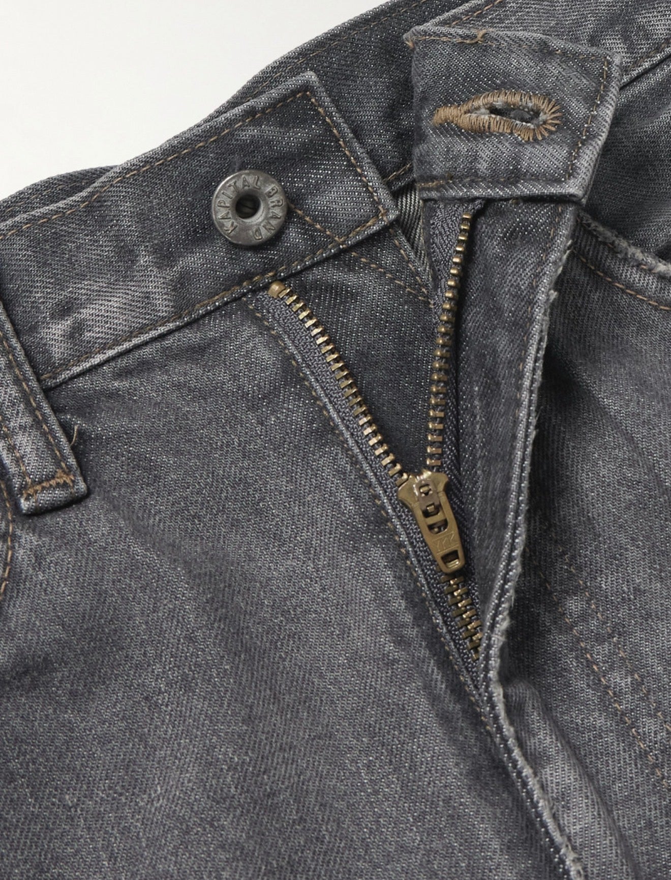 Kapital Straight-Leg Appliquéd Distressed Denim Shorts