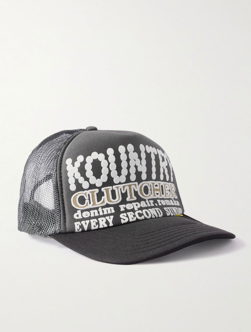KAPITAL Kountry Pearl Clutcher Printed Canvas and Mesh Trucker Cap