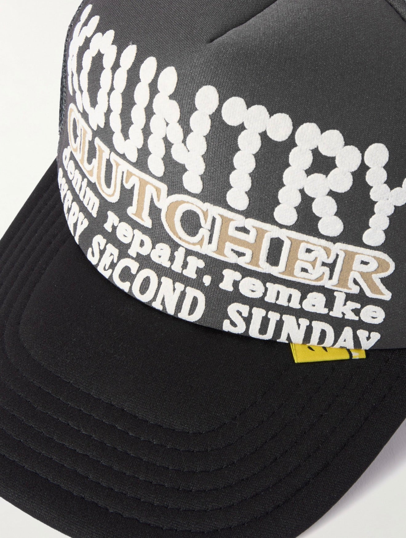 KAPITAL Kountry Pearl Clutcher Printed Canvas and Mesh Trucker Cap