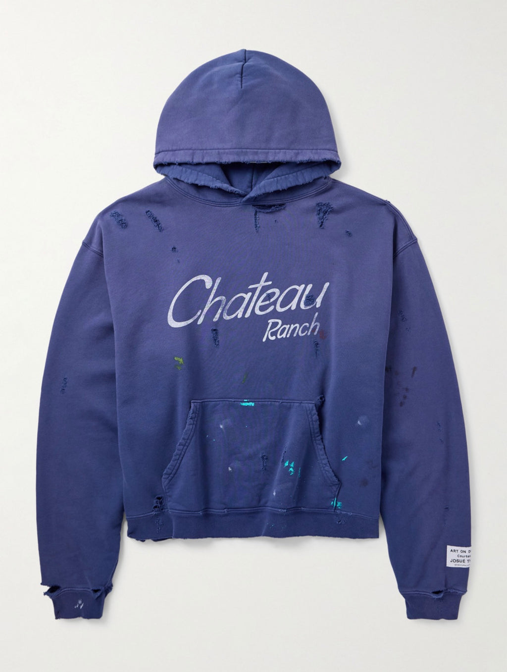 GALLERY DEPT. Distressed Chateau Ranch hooded cotton-blend sweatshirt