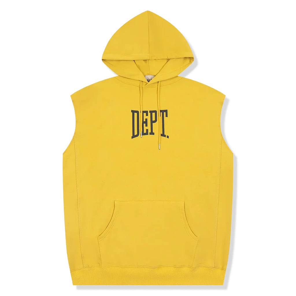 Gallery Dept. Gym Cut Off Sleeveless Yellow Hoodie