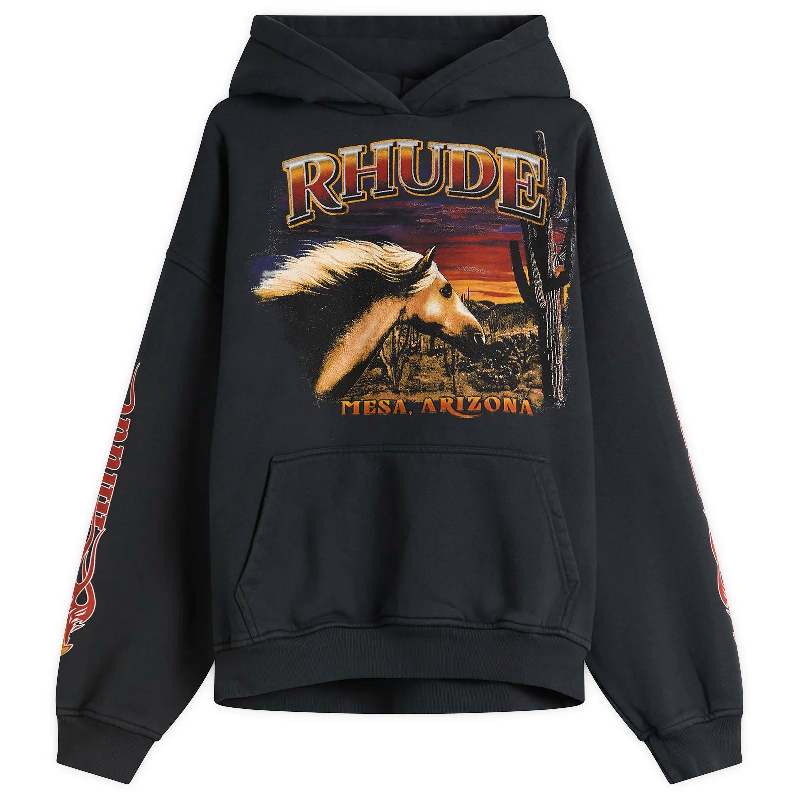 RHUDE
Stallion logo-print hooded cotton sweatshirt