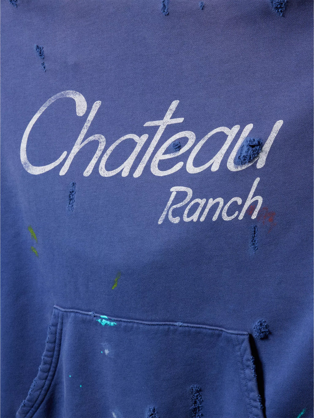 GALLERY DEPT. Distressed Chateau Ranch hooded cotton-blend sweatshirt