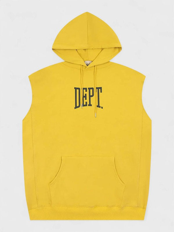Gallery Dept. Gym Cut Off Sleeveless Yellow Hoodie