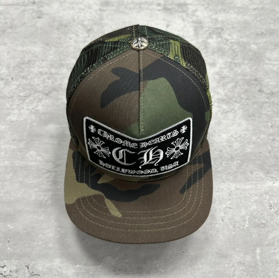 Chrome Hearts CH Hollywood Trucker Cap Camo