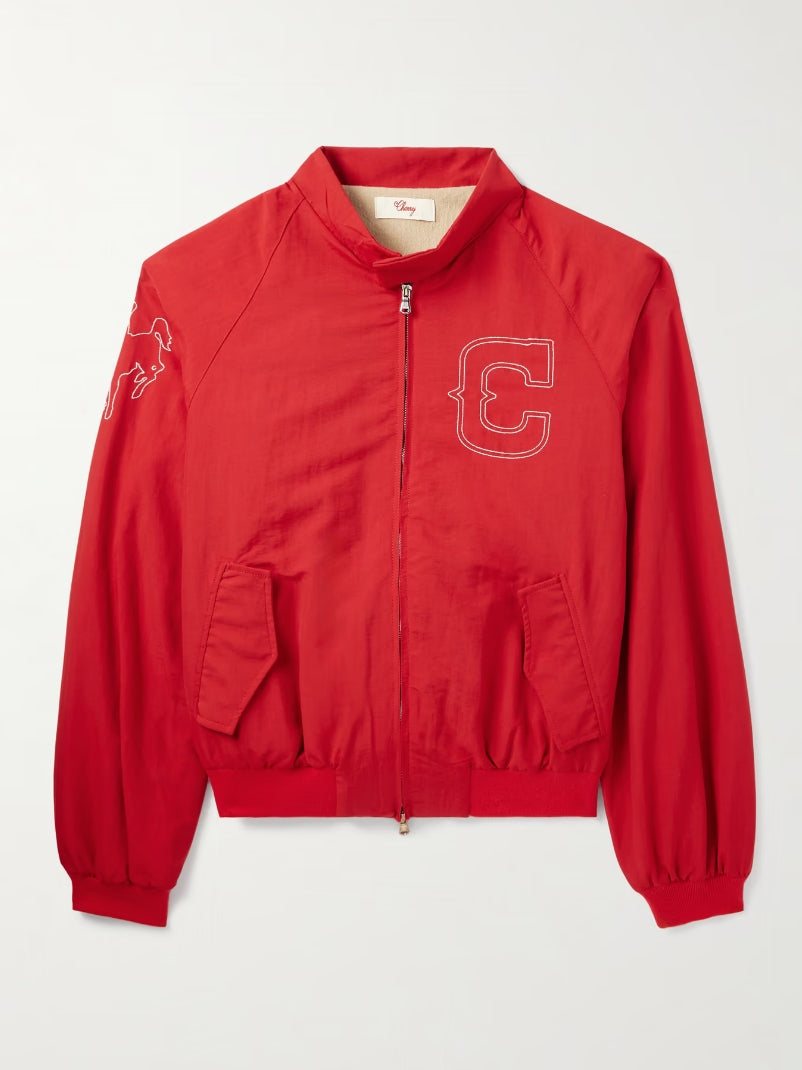 CHERRY LOS ANGELES Logo-Embroidered Shell Bomber Jacket