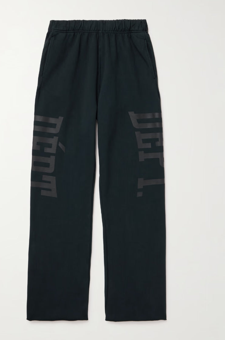 GALLERY DEPT. Post Workout Logo-Print Wide-Leg Cotton-Jersey Sweatpants