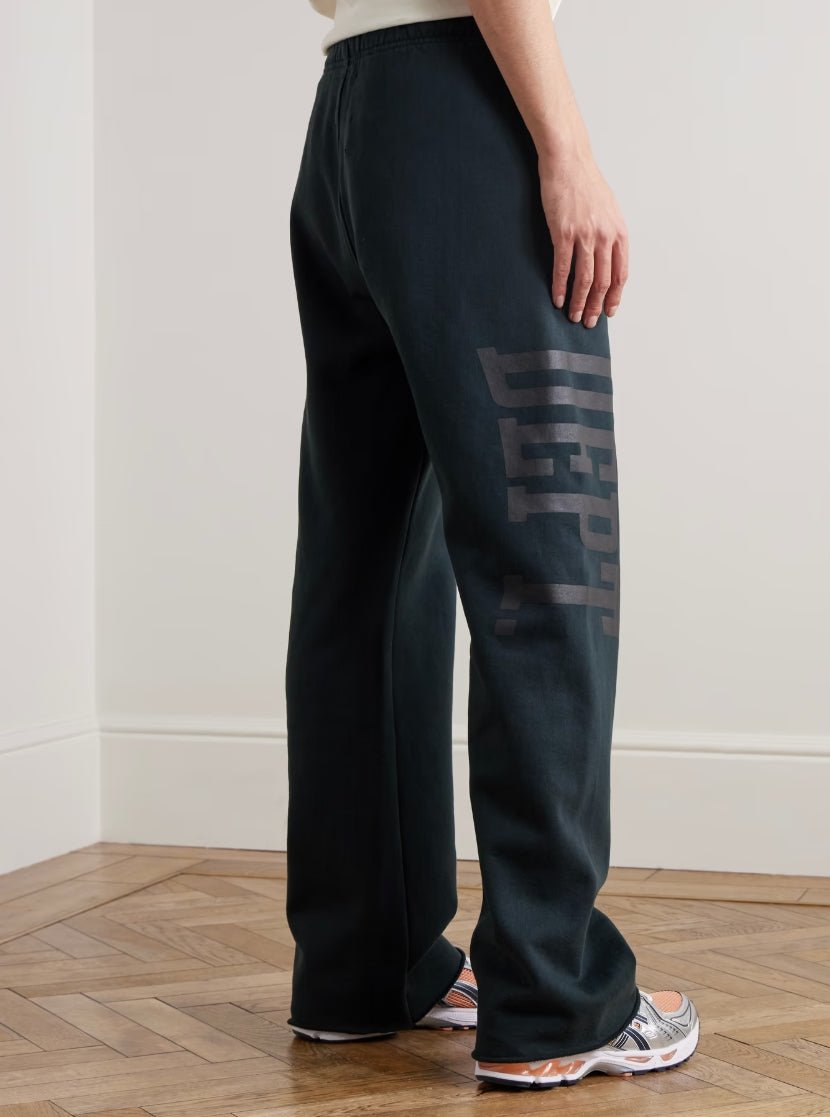 GALLERY DEPT. Post Workout Logo-Print Wide-Leg Cotton-Jersey Sweatpants